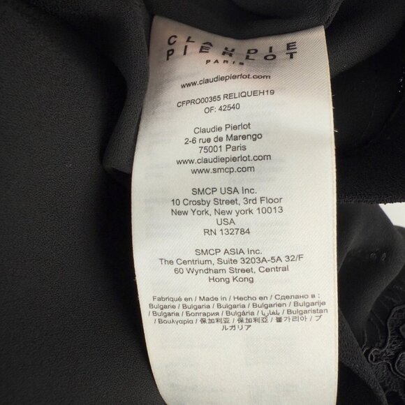 CLAUDIE PIERLOT Fitted Lace LBD Coktail Office Openback Black Minj Dress sz 38 - Picture 10 of 13